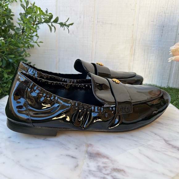 TORY BURCH Patent LeatherBallet Loafers Perfect Black size 8.5 NEW